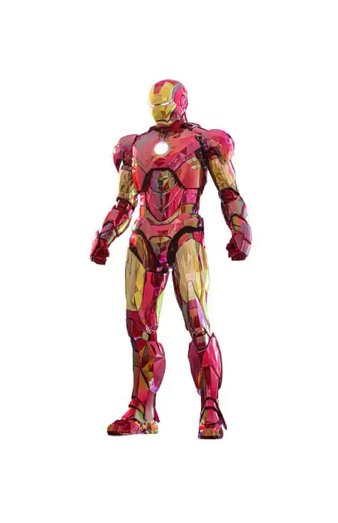 Figurină de acțiune turnată sub presiune de colecție film Iron Man la scară 1/6 Iron Man Mark VI (Fractal Armor) Hot Toys Exclusive 33 cm poza produsului