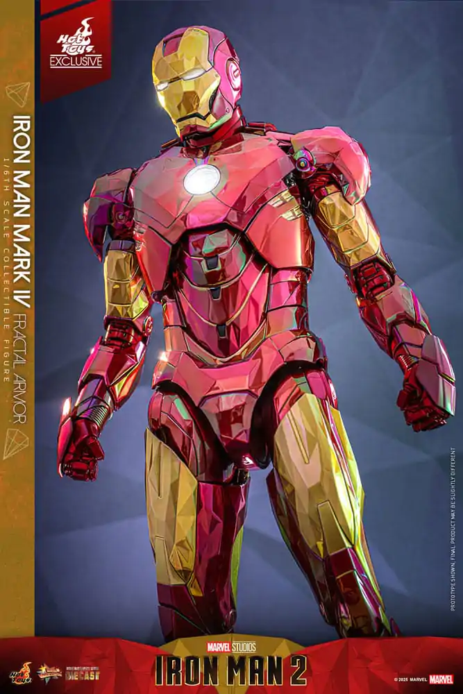 Figurină de acțiune turnată sub presiune de colecție film Iron Man la scară 1/6 Iron Man Mark VI (Fractal Armor) Hot Toys Exclusive 33 cm poza produsului