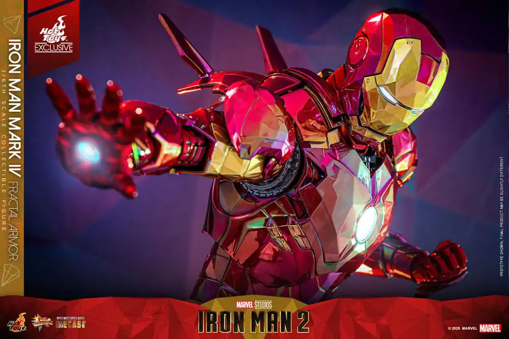 Figurină de acțiune turnată sub presiune de colecție film Iron Man la scară 1/6 Iron Man Mark VI (Fractal Armor) Hot Toys Exclusive 33 cm poza produsului
