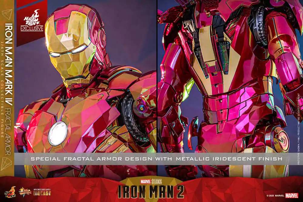 Figurină de acțiune turnată sub presiune de colecție film Iron Man la scară 1/6 Iron Man Mark VI (Fractal Armor) Hot Toys Exclusive 33 cm poza produsului