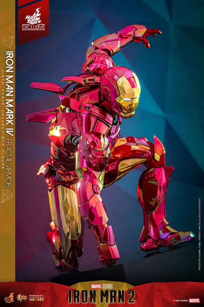 Figurină de acțiune turnată sub presiune de colecție film Iron Man la scară 1/6 Iron Man Mark VI (Fractal Armor) Hot Toys Exclusive 33 cm poza produsului