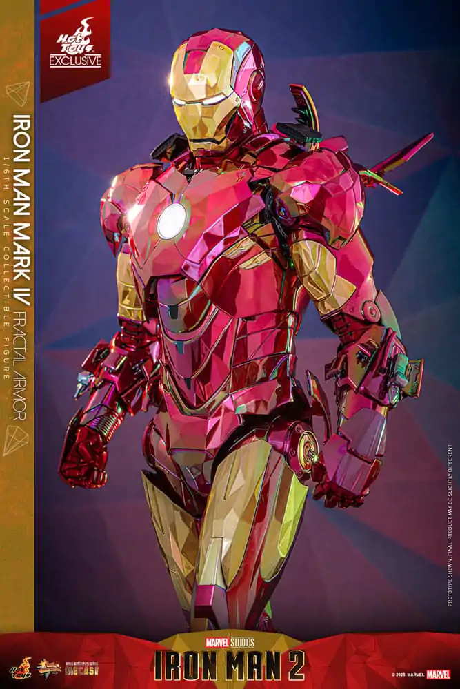 Figurină de acțiune turnată sub presiune de colecție film Iron Man la scară 1/6 Iron Man Mark VI (Fractal Armor) Hot Toys Exclusive 33 cm poza produsului