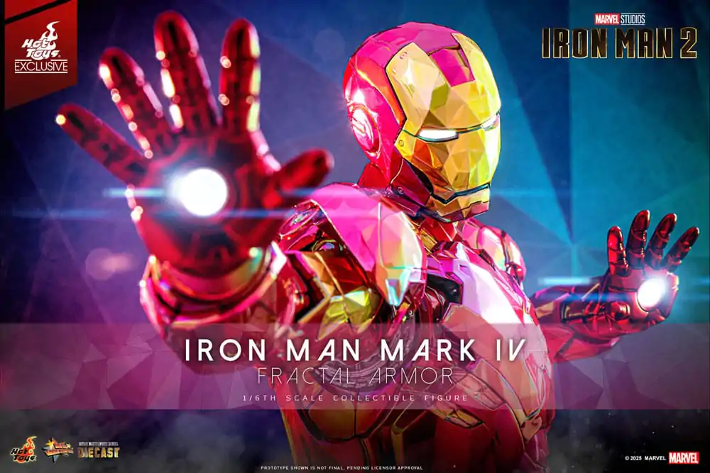 Figurină de acțiune turnată sub presiune de colecție film Iron Man la scară 1/6 Iron Man Mark VI (Fractal Armor) Hot Toys Exclusive 33 cm poza produsului
