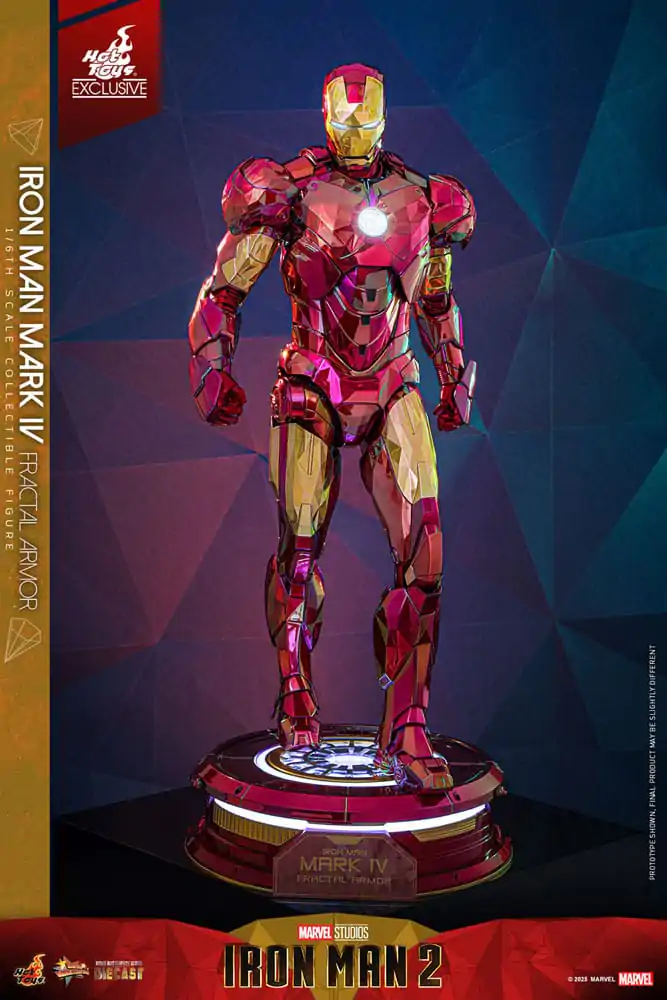 Figurină de acțiune turnată sub presiune de colecție film Iron Man la scară 1/6 Iron Man Mark VI (Fractal Armor) Hot Toys Exclusive 33 cm poza produsului
