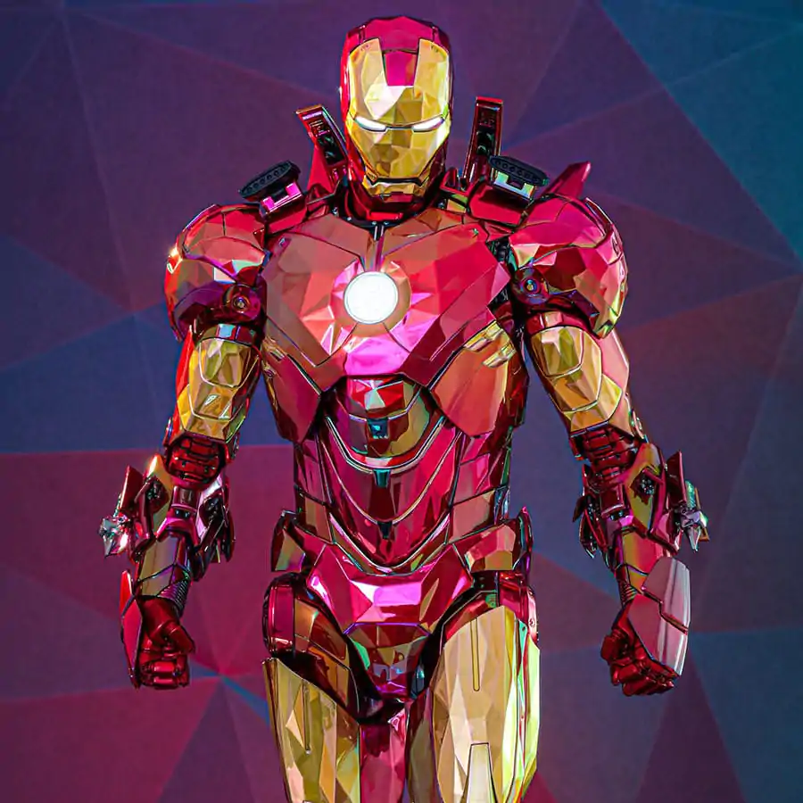 Figurină de acțiune turnată sub presiune de colecție film Iron Man la scară 1/6 Iron Man Mark VI (Fractal Armor) Hot Toys Exclusive 33 cm poza produsului