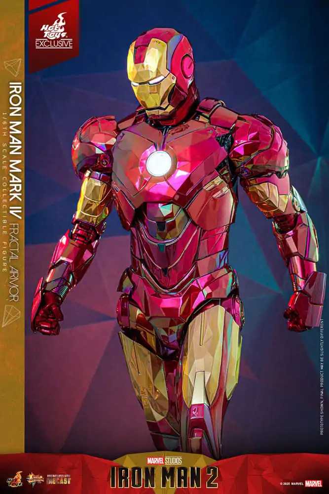 Figurină de acțiune turnată sub presiune de colecție film Iron Man la scară 1/6 Iron Man Mark VI (Fractal Armor) Hot Toys Exclusive 33 cm poza produsului