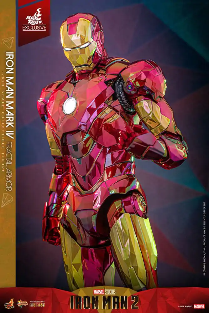 Figurină de acțiune turnată sub presiune de colecție film Iron Man la scară 1/6 Iron Man Mark VI (Fractal Armor) Hot Toys Exclusive 33 cm poza produsului