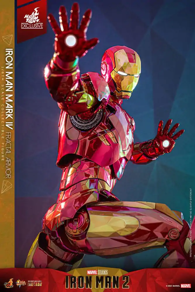 Figurină de acțiune turnată sub presiune de colecție film Iron Man la scară 1/6 Iron Man Mark VI (Fractal Armor) Hot Toys Exclusive 33 cm poza produsului