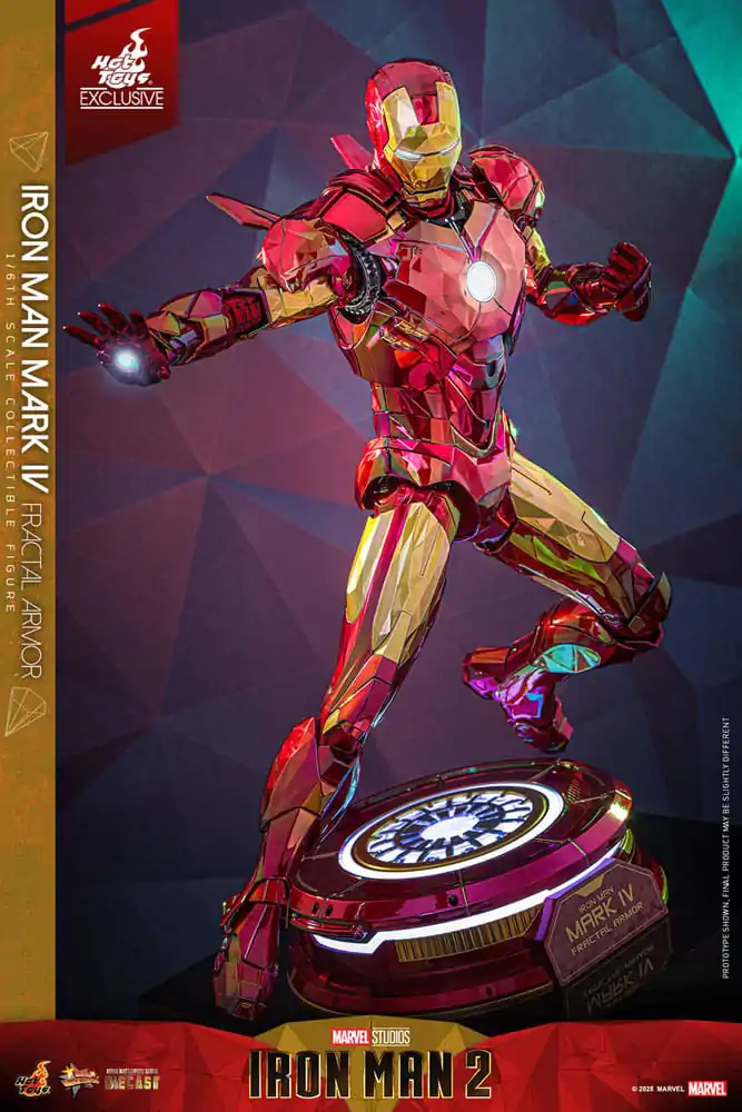 Figurină de acțiune turnată sub presiune de colecție film Iron Man la scară 1/6 Iron Man Mark VI (Fractal Armor) Hot Toys Exclusive 33 cm poza produsului