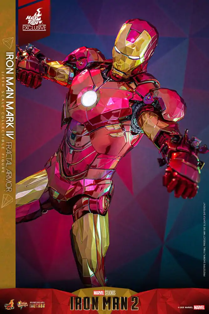 Figurină de acțiune turnată sub presiune de colecție film Iron Man la scară 1/6 Iron Man Mark VI (Fractal Armor) Hot Toys Exclusive 33 cm poza produsului