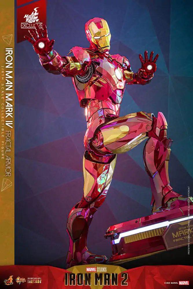 Figurină de acțiune turnată sub presiune de colecție film Iron Man la scară 1/6 Iron Man Mark VI (Fractal Armor) Hot Toys Exclusive 33 cm poza produsului