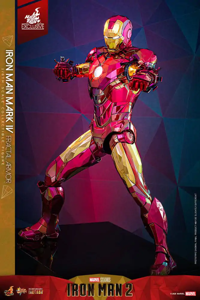 Figurină de acțiune turnată sub presiune de colecție film Iron Man la scară 1/6 Iron Man Mark VI (Fractal Armor) Hot Toys Exclusive 33 cm poza produsului