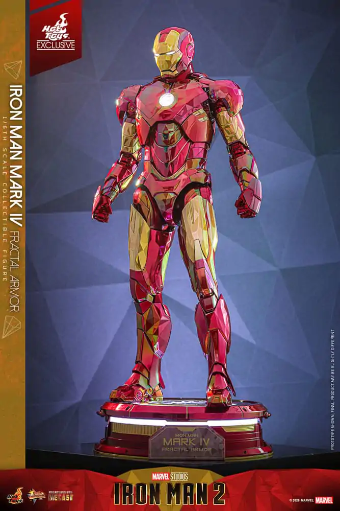 Figurină de acțiune turnată sub presiune de colecție film Iron Man la scară 1/6 Iron Man Mark VI (Fractal Armor) Hot Toys Exclusive 33 cm poza produsului