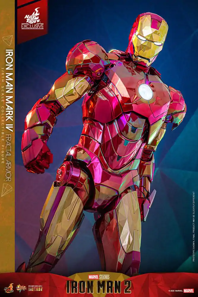 Figurină de acțiune turnată sub presiune de colecție film Iron Man la scară 1/6 Iron Man Mark VI (Fractal Armor) Hot Toys Exclusive 33 cm poza produsului
