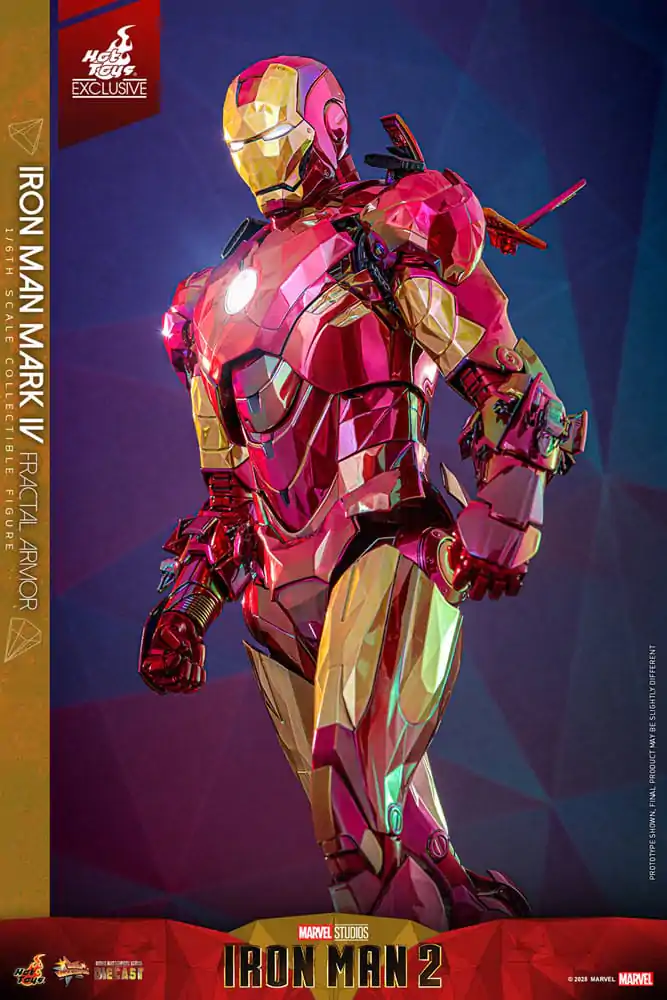 Figurină de acțiune turnată sub presiune de colecție film Iron Man la scară 1/6 Iron Man Mark VI (Fractal Armor) Hot Toys Exclusive 33 cm poza produsului