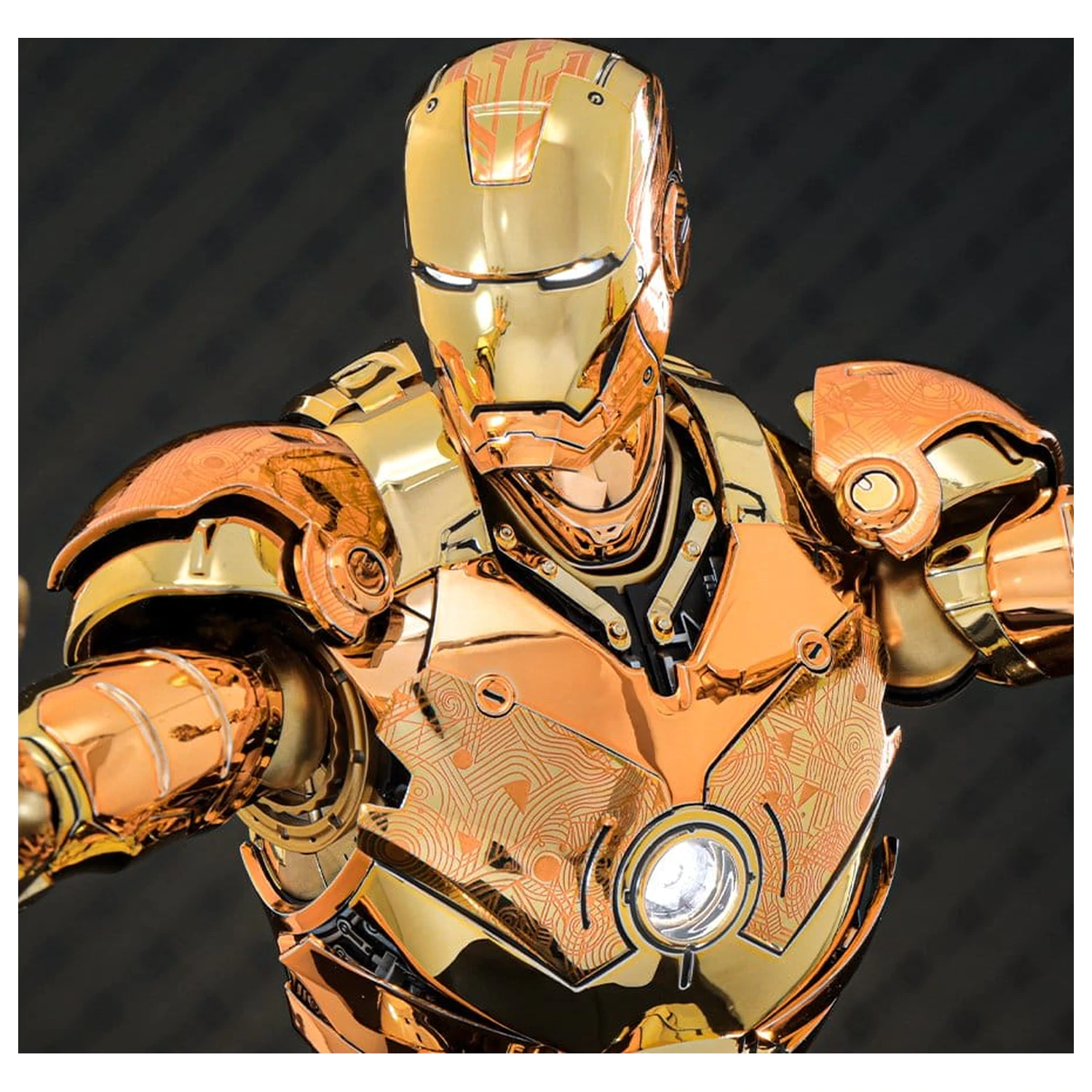 Iron Man Movie Masterpiece Diecast Figura de acțiune 1/6 Iron Man Mark III (Golden & Copper Gold Version) Hot Toys Exclusive 33 cm poza produsului