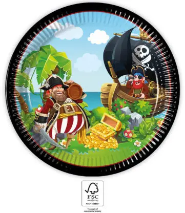 Island Pirates, Pirate farfurii de hârtie 8 buc 23 cm FSC poza produsului