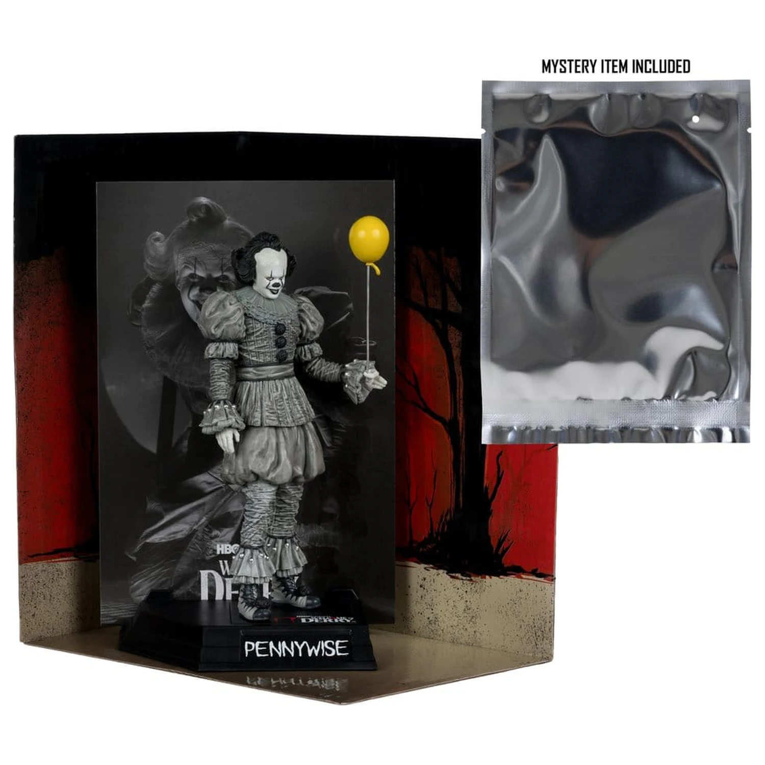 It Welcome to Derry Movie Maniacs Figura Pennywise (Black & White) 16 cm poza produsului