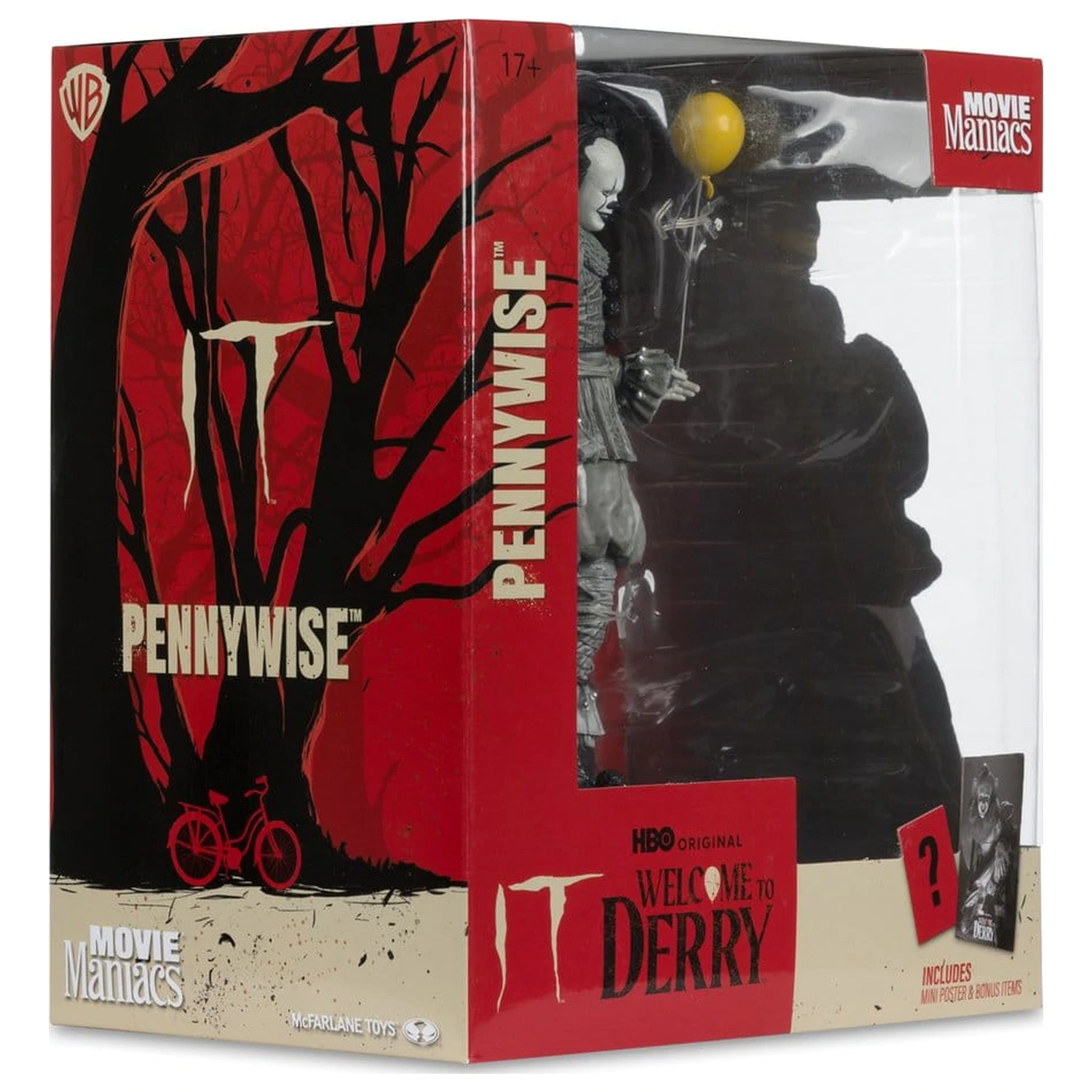 It Welcome to Derry Movie Maniacs Figura Pennywise (Black & White) 16 cm poza produsului