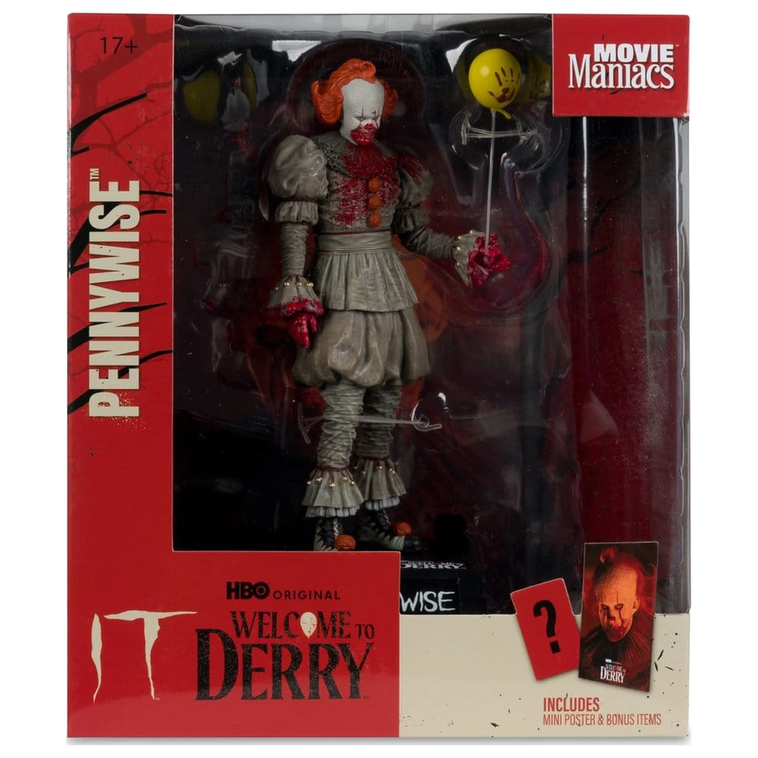 It Welcome to Derry Movie Maniacs Figura Pennywise (Bloody) 16 cm poza produsului