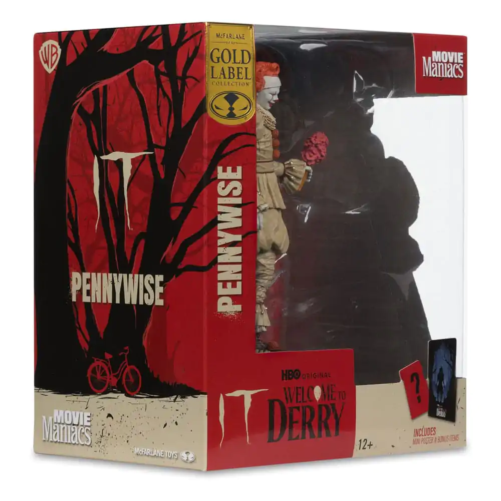 It: Welcome to Derry Movie Maniacs statuie PVC Pennywise (Flashback) (Gold Label) 16 cm poza produsului