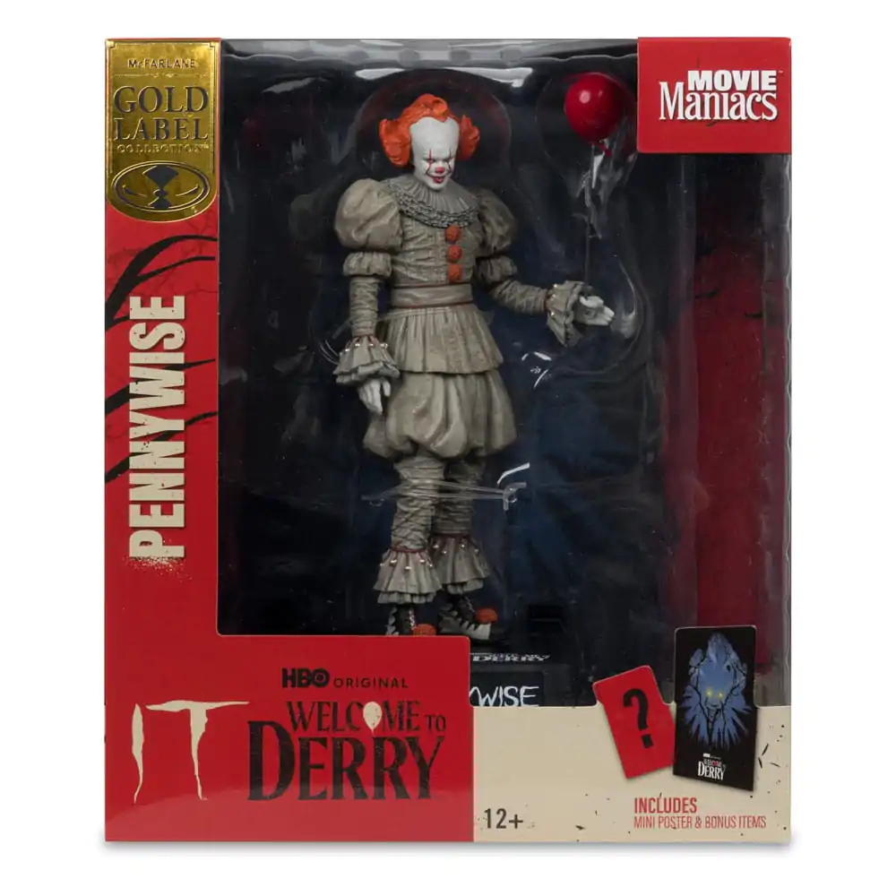 It: Welcome to Derry Movie Maniacs Statuie din PVC Pennywise (Eticheta Aurie) 16 cm poza produsului