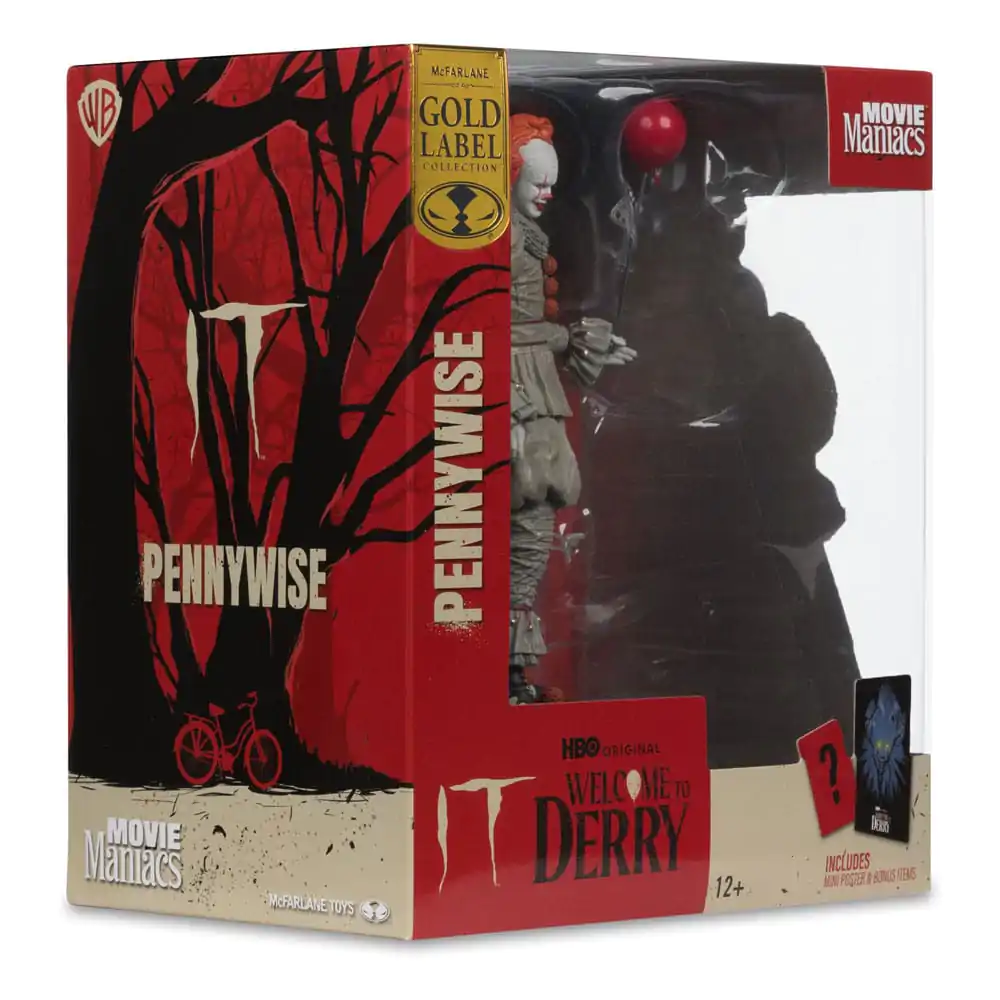 It: Welcome to Derry Movie Maniacs Statuie din PVC Pennywise (Eticheta Aurie) 16 cm poza produsului