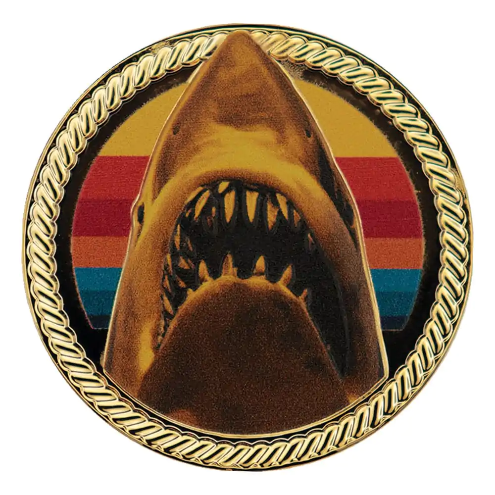 Monedă de colecție Jaws 50th Anniversary placată cu aur de 24k ediție limitată poza produsului