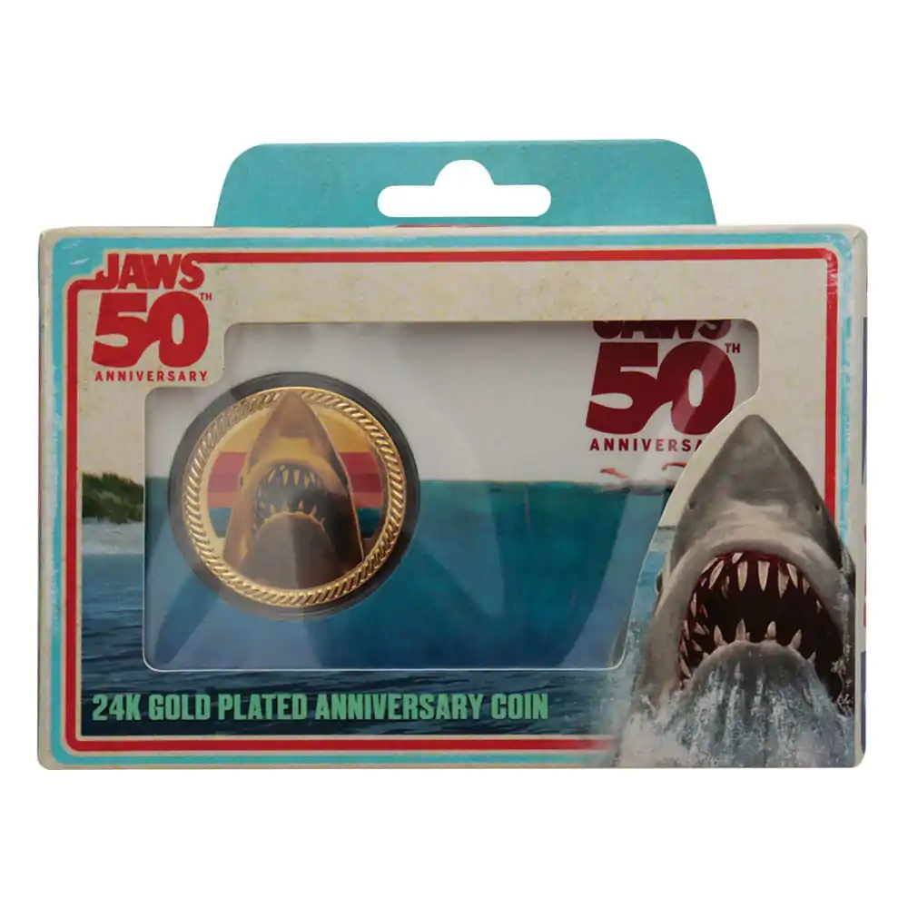 Monedă de colecție Jaws 50th Anniversary placată cu aur de 24k ediție limitată poza produsului