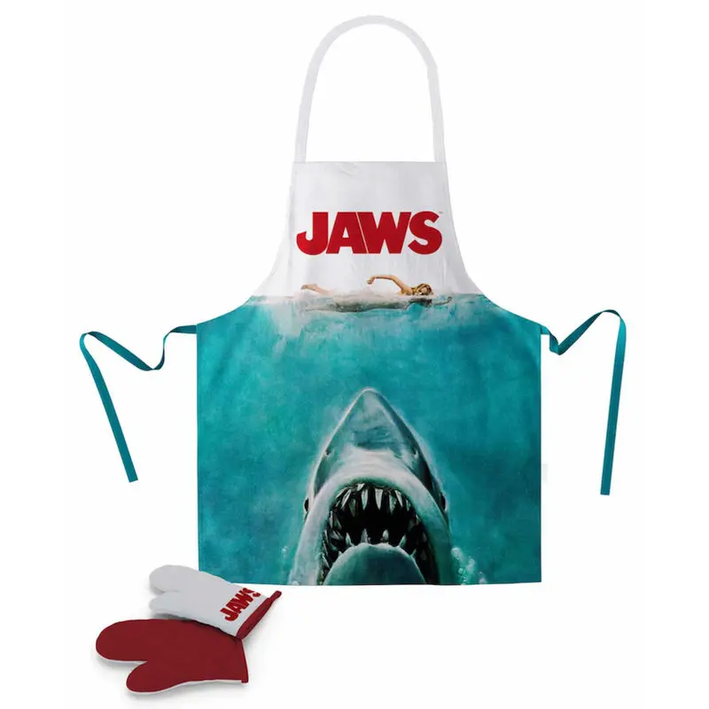 Jaws cooking șorț de bucătărie with oven mitt Poster poza produsului