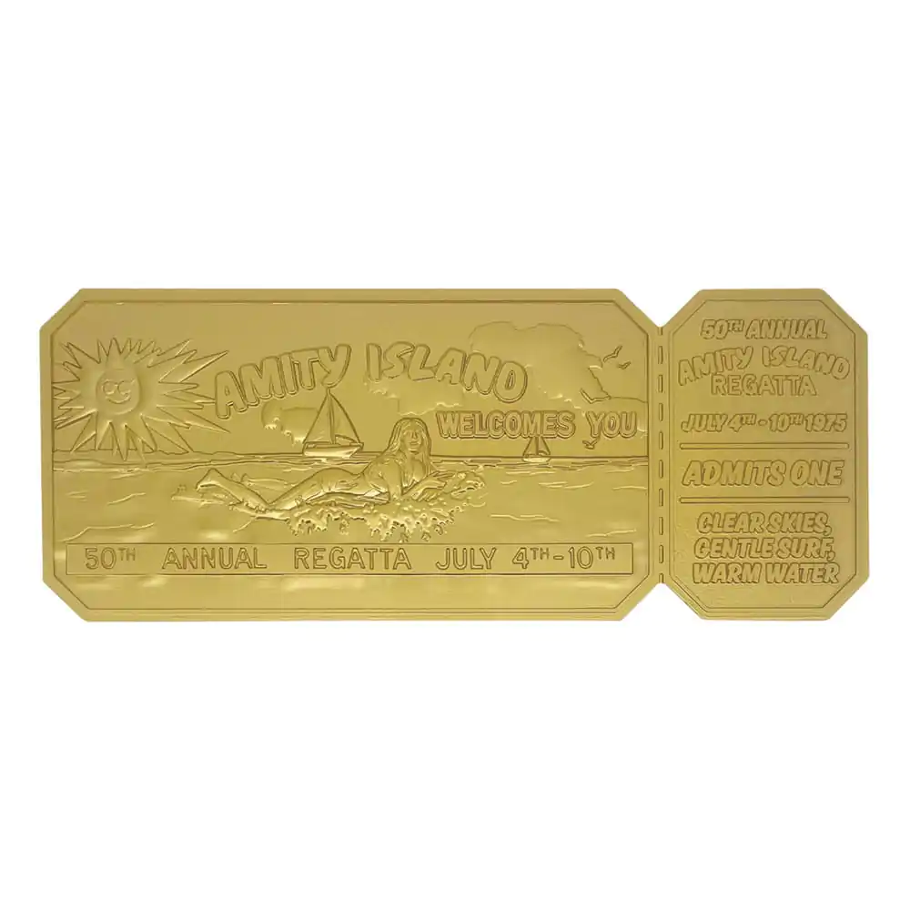 Jaws Replica 1/1 50th Anniversary Regatta Ticket Placat cu aur de 24k poza produsului