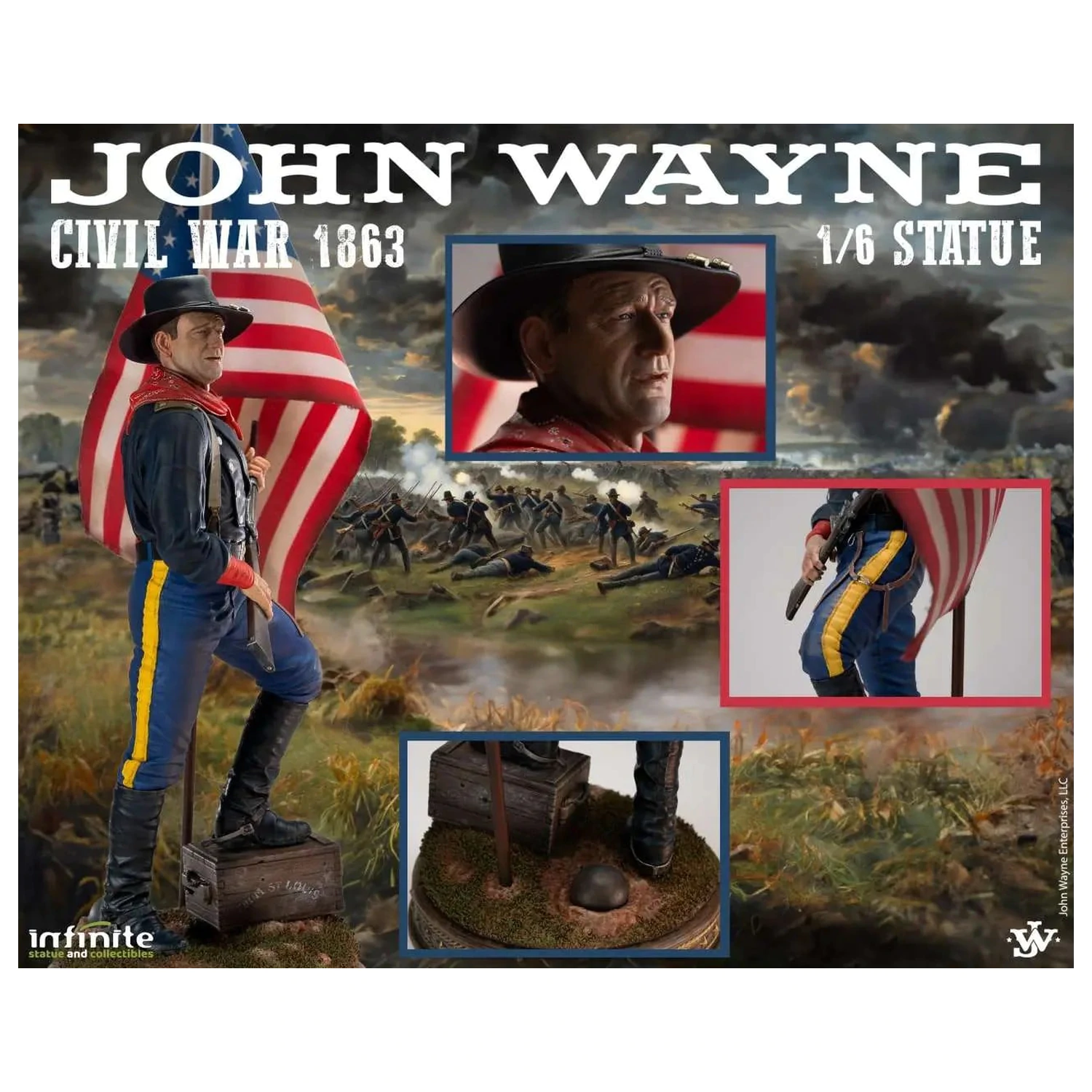John Wayne Civil War 1863 Statuie 1/6 48cm poza produsului