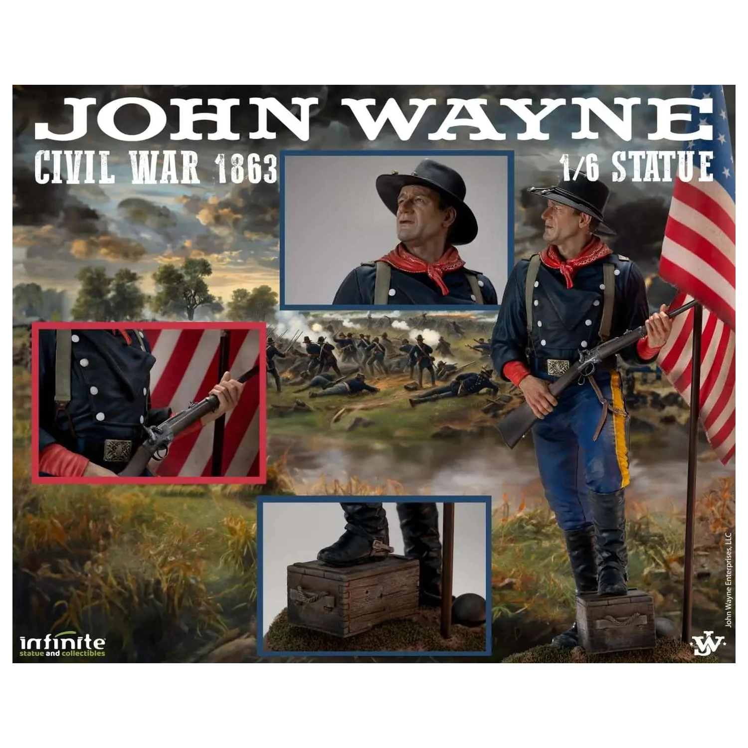 John Wayne Civil War 1863 Statuie 1/6 48cm poza produsului