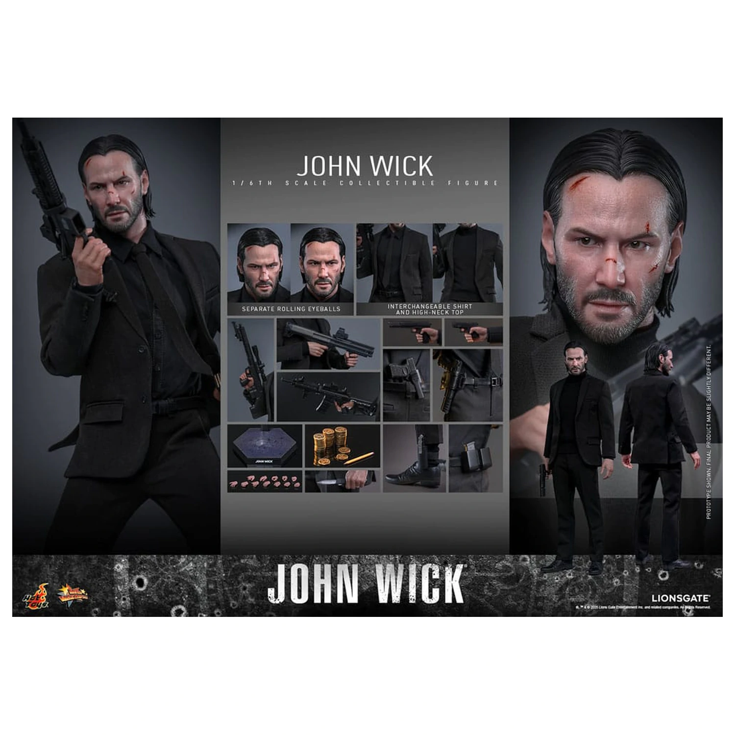 John Wick Movie Masterpiece Figurina de actiune 1/6 John Wick 31 cm poza produsului