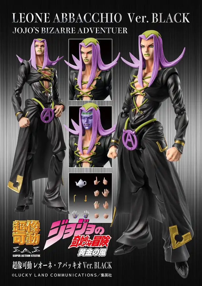 JoJo's Bizarre Adventure Part 5 Super Action Figurină de acțiune Chozokado Leone Abbacchio Black Ver. 16 cm poza produsului