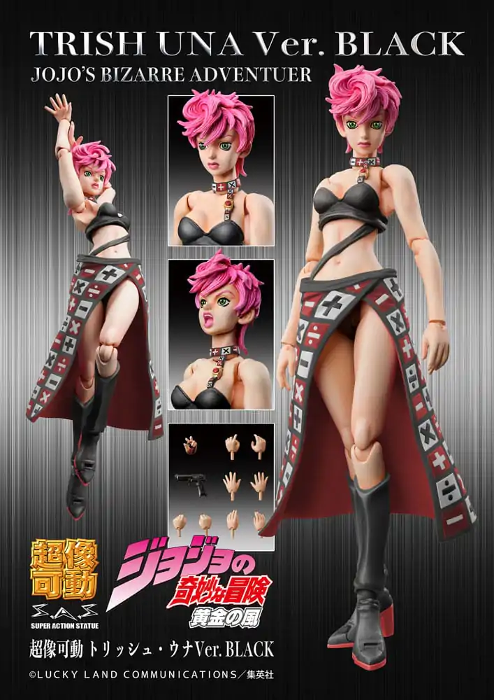 JoJo's Bizarre Adventure Part 5 Super Action figurină de acțiune Chozokado Trish Una Black Ver. 15 cm poza produsului