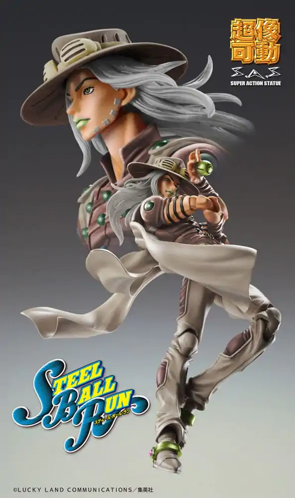 Figurină Super Action JoJo's Bizarre Adventure Part7 Steel Ball Run Chozokado Gyro Zeppeli Third 16 cm poza produsului