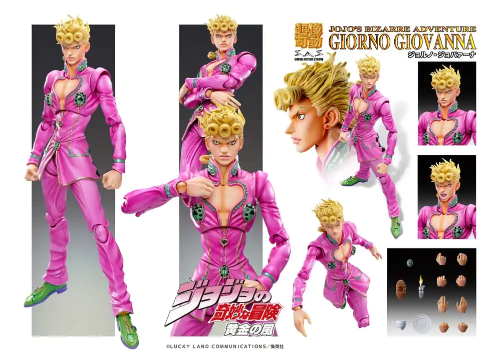 JoJo's Bizarre Adventure Part 5: Golden Wind Figurina de Acțiune Chozokado Giorno Giovanna (a 3-a relansare) 15 cm poza produsului