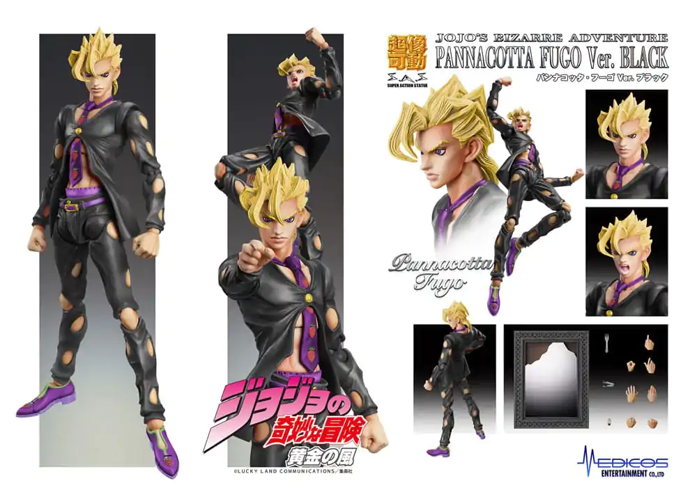 JoJo's Bizarre Adventure Part 5: Golden Wind Figurina de acțiune Chozokado (Pannacotta Fugo Ver. Black) 15 cm poza produsului