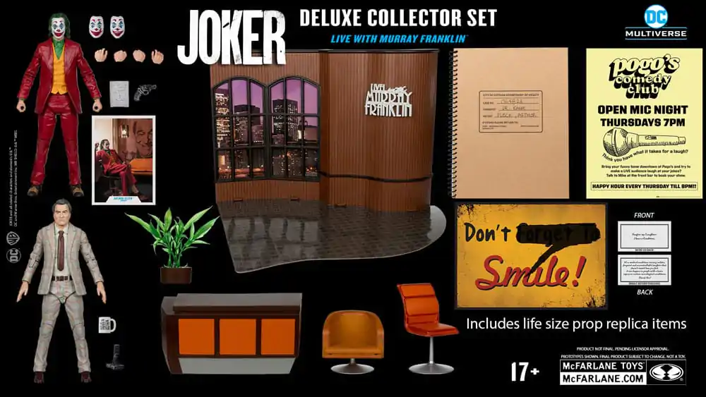 Figurină de acțiune de colecție deluxe Joker DC Multiverse (Joker Movie) The Joker (Live with Murray Franklin) ediție limitată 18 cm poza produsului