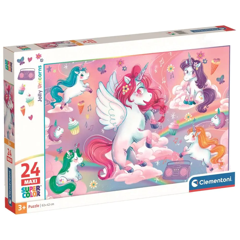 Jolly Unicorns maxi puzzle 24 piese poza produsului