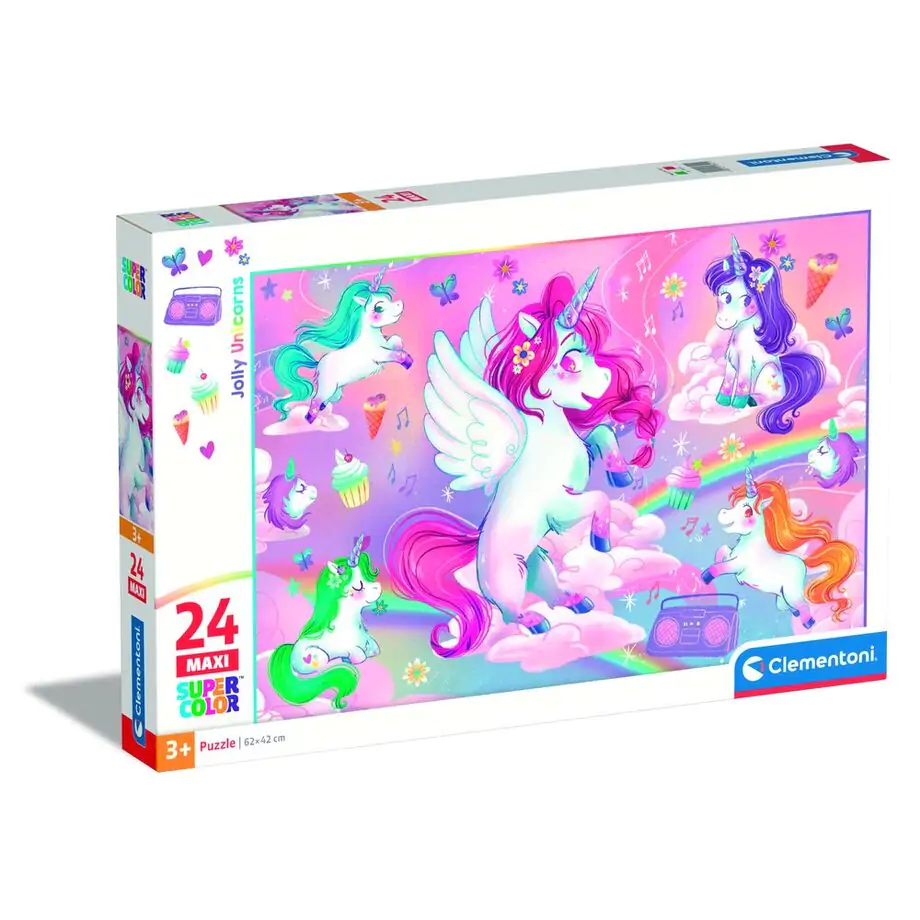 Jolly Unicorns maxi puzzle 24 piese poza produsului