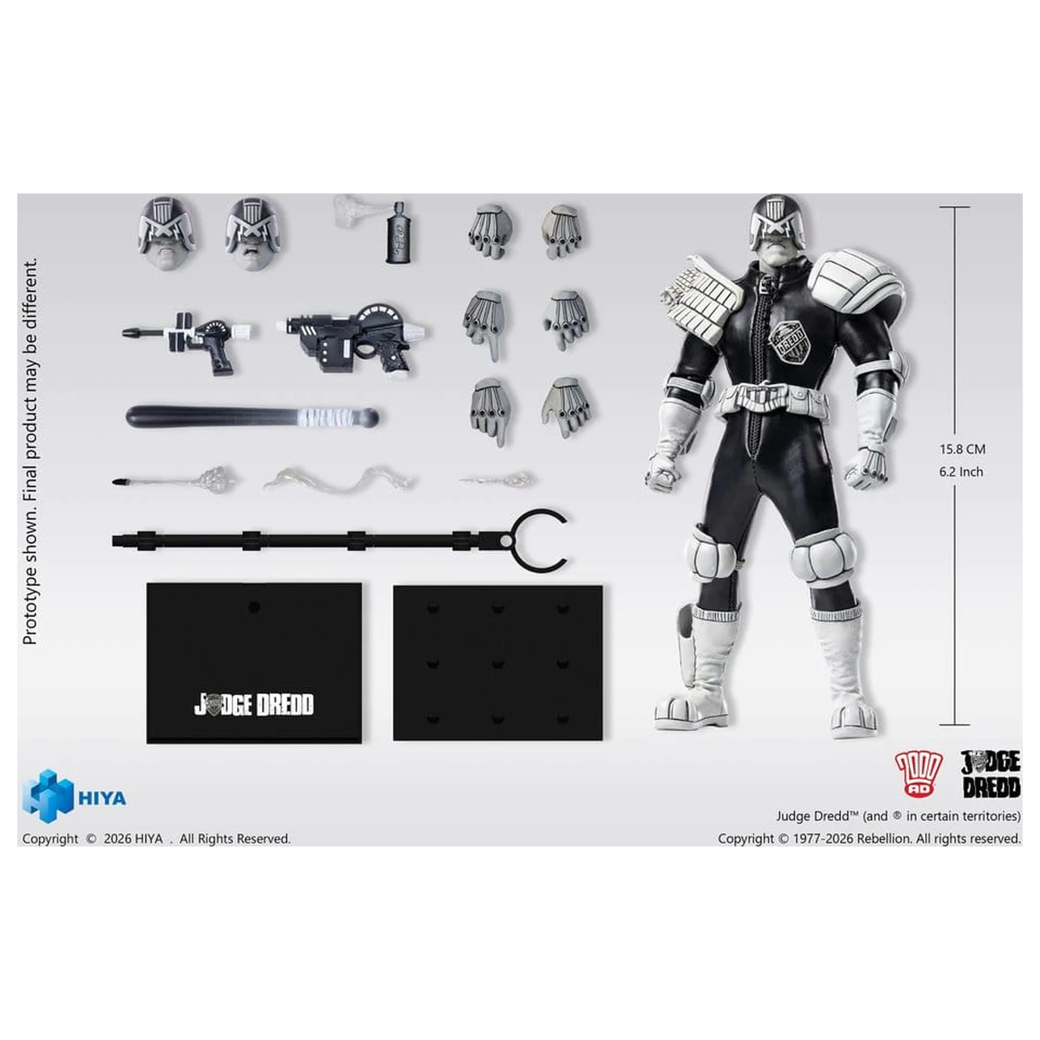Judge Dredd Exquisite Super Figurina de actiune 1/12 Judge Dredd Black & White Ver. 15 cm poza produsului