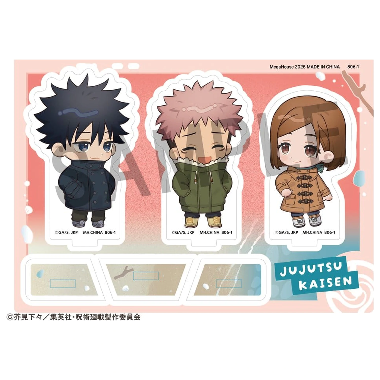 Jujutsu Kaisen Buddycolle Suport acrilic 5th Anniversary C Megumi Fushiguro, Yuji Itadori & Nobara Kugisaki 10 cm poza produsului