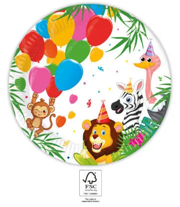 Jungle Balloons, Farfurii din hartie Jungle 8 bucati 23 cm FSC poza produsului