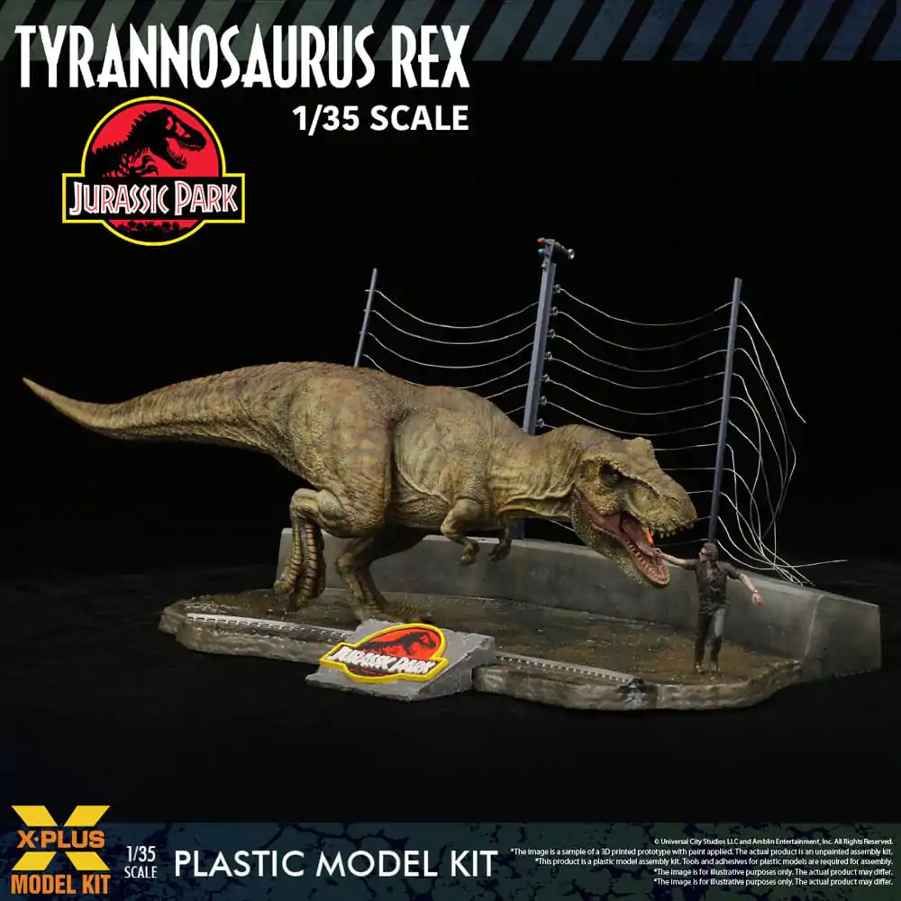 Kit Model Plastic Jurassic Park 1/35 Tyrannosaurus Rex 42 cm poza produsului