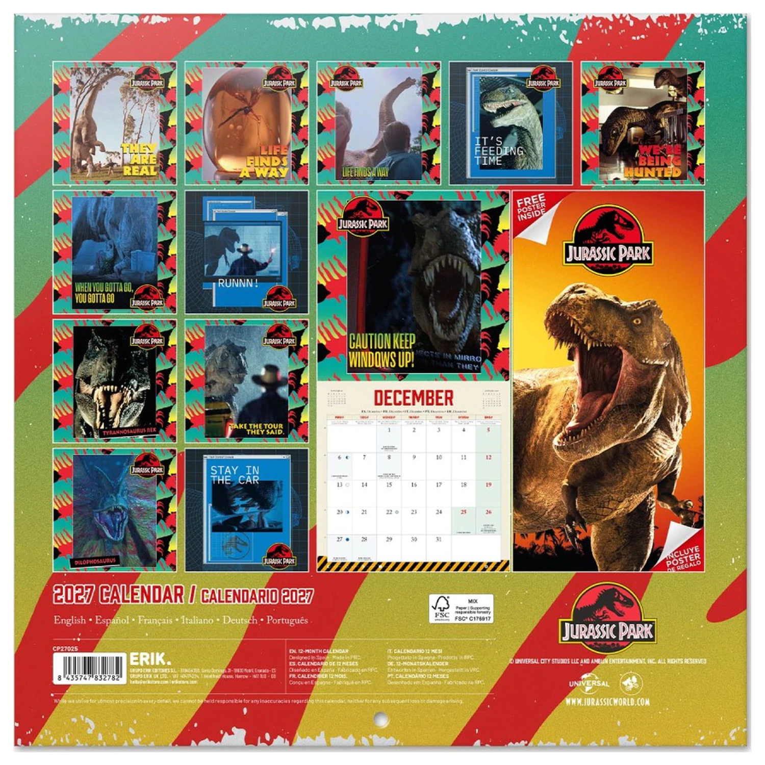 Jurassic Park 2027 calendar de perete 30 x 30 cm poza produsului