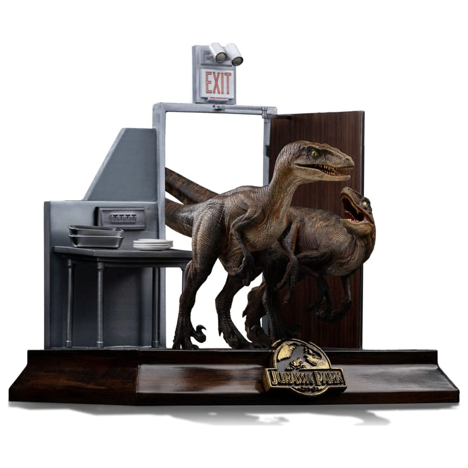 Jurassic Park Art Scale Statuie 1/10 Raptors at the Kitchens Door 28 centimetri poza produsului