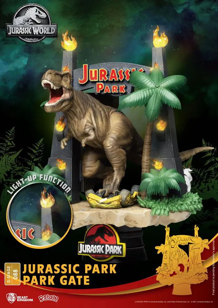 Jurassic Park D-Stage PVC Diorama Poartă parc 15 cm poza produsului