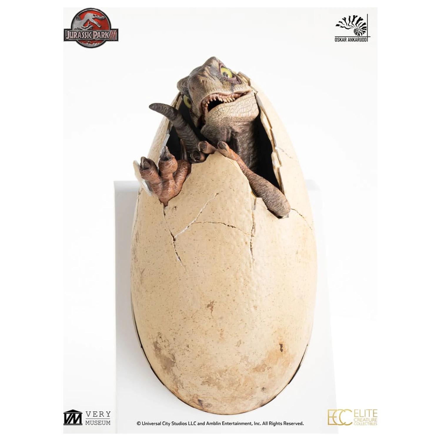 Jurassic Park III ECC Elite Creature Line Statuie White Queen Hatching Egg 13 cm poza produsului